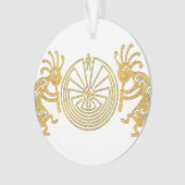 KOKOPELLI / MAN IN DE MAZE Gold + uw ideeën Ornament (voorkant)