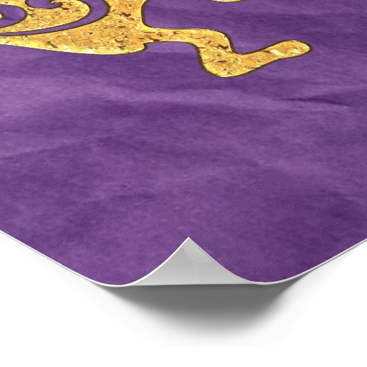 KOKOPELLI / MAN IN DE MAZE Gold + uw ideeën Poster (Hoek)