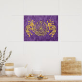 KOKOPELLI / MAN IN DE MAZE Gold + uw ideeën Poster (Keuken)