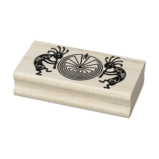 KOKOPELLI / MAN IN DE MAZE Gold + uw ideeën Rubberstempel (Stempel)