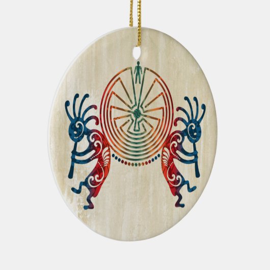KOKOPELLI / MAN IN DE MAZE + uw ideeën Keramisch Ornament (Rechts)