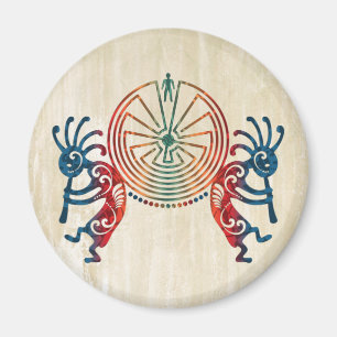 KOKOPELLI / MAN IN DE MAZE + uw ideeën Magneet