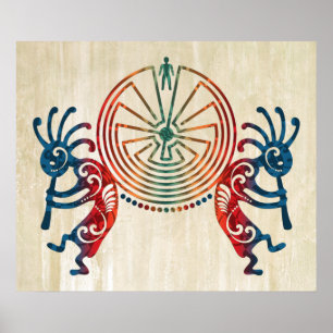 KOKOPELLI / MAN IN DE MAZE + uw ideeën Poster