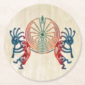 KOKOPELLI / MAN IN DE MAZE + uw ideeën Ronde Kartonnen Onderzetter (Voorkant)
