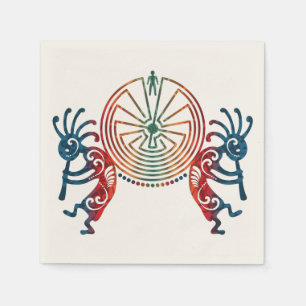 KOKOPELLI / MAN IN DE MAZE + uw ideeën Servetten