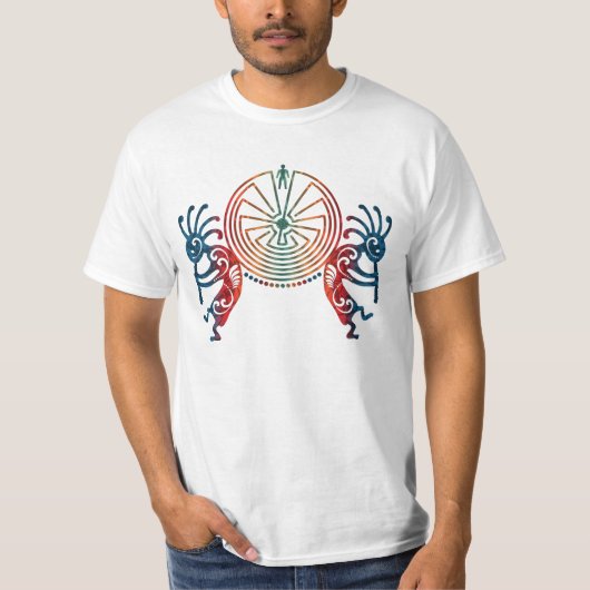 KOKOPELLI / MAN IN DE MAZE + uw ideeën T-shirt (Voorkant)
