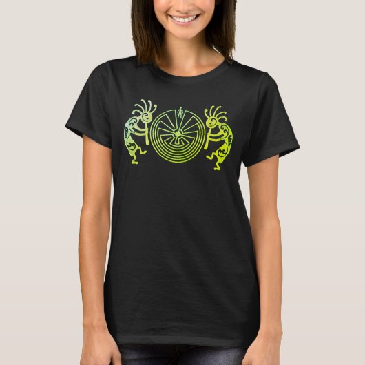 KOKOPELLI / MAN IN HET DOOLHOF groen + uw ideeën T-shirt (Voorkant)