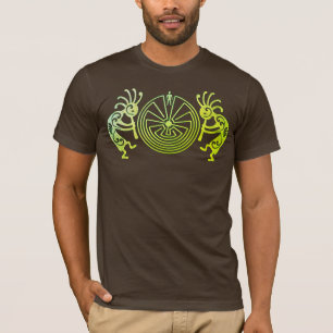 KOKOPELLI / MAN IN HET DOOLHOF groen + uw ideeën T-shirt