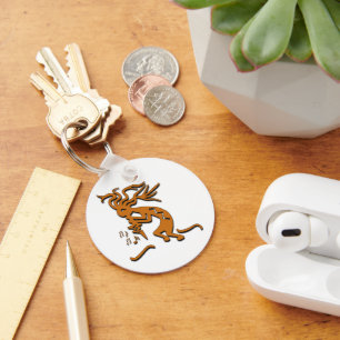 Kokopelli Merrymaker Musician Musical Notes Sleutelhanger