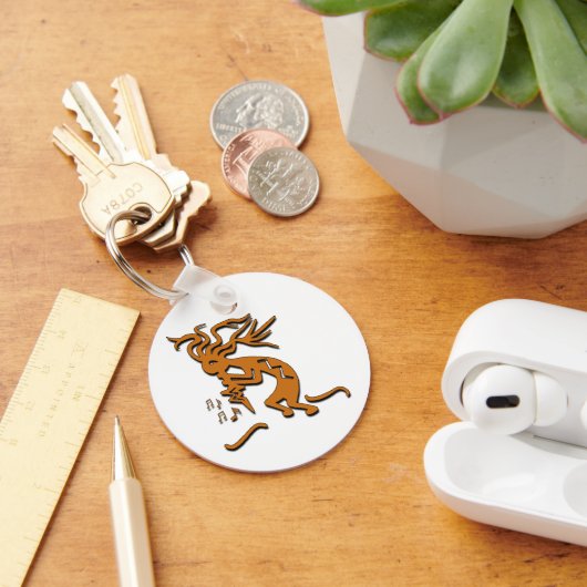 Kokopelli Merrymaker Musician Musical Notes Sleutelhanger (Bureau)