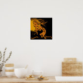 Kokopelli Merrymaker Musician with Moon Poster (Keuken)