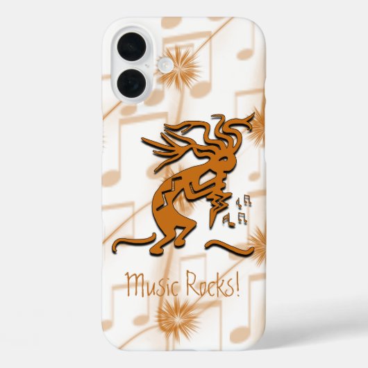 Kokopelli Merrymaker Musician with Musical Notes Case-Mate iPhone Case (Achterkant)