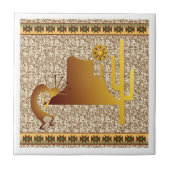 Kokopelli Mesa & Cactus Set #1 Tegeltje (Voorkant)