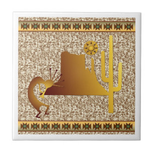 Kokopelli Mesa & Cactus Set #1 Tegeltje