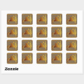 Kokopelli Mesa & Cactus Set #1 Vierkante Sticker (Vel)
