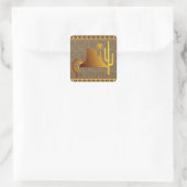 Kokopelli Mesa & Cactus Set #1 Vierkante Sticker (Tas)