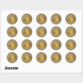 Kokopelli Mesa & Cactus Set #2 Ronde Sticker (Vel)