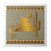 Kokopelli Mesa & Cactus Set #2 Tegeltje (Voorkant)