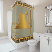 Kokopelli Mesa Cactus & Sun #2 Douchegordijn (In situ)