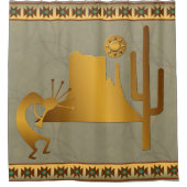 Kokopelli Mesa Cactus & Sun #2 Douchegordijn (Voorkant)
