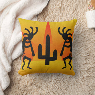 Kokopelli met Cactus in het zuidwesten van de soen Kussen