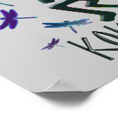 Kokopelli met Dragonflies Poster (Hoek)