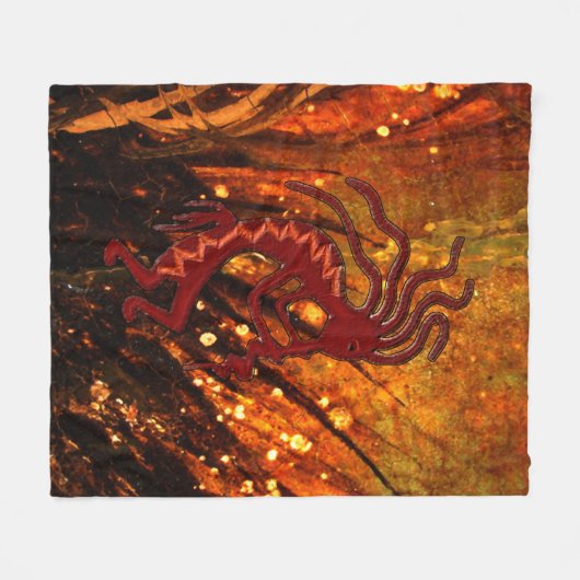 Kokopelli met Fire Flies 50 x 60 Vliegtuigbak Fleece Deken (Voorkant (Horizontaal))