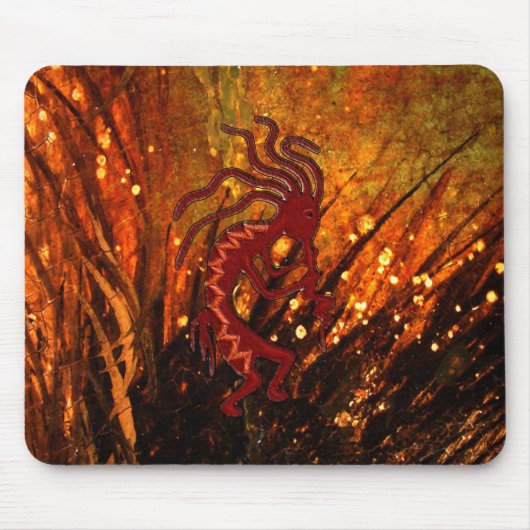 Kokopelli met Fireflies Muismat (Voorkant)