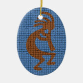 Kokopelli met Flute Mosaic Tiled Pattern Keramisch Ornament (Voorkant)