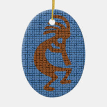 Kokopelli met Flute Mosaic Tiled Pattern