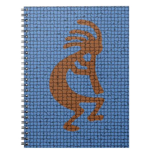 Kokopelli met Flute Musical Mosaic Southwest Notitieboek (Voorkant)