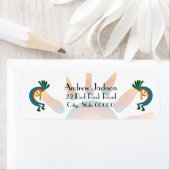 Kokopelli met het Adres van de Terugkeer van de Zo Etiket (Insitu)