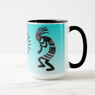Kokopelli met het inheemse Amerikaanse zonnesymboo Mok