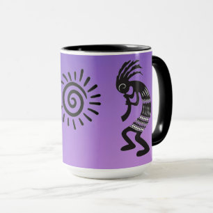 Kokopelli met het inheemse Amerikaanse zonnesymboo Mok