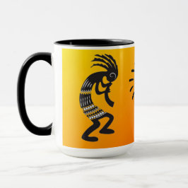 Kokopelli met het inheemse Amerikaanse zonnesymboo Mok