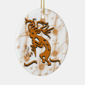 Kokopelli met muzieknotities keramisch ornament (Rechts)