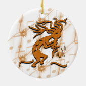 Kokopelli met muzieknotities keramisch ornament (Achterkant)