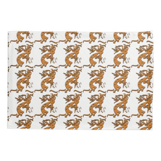 Kokopelli met muzieknotities rechts kussensloop (Achterkant)