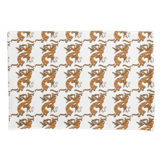 Kokopelli met muzieknotities rechts kussensloop (Voorkant)