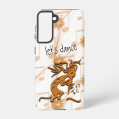 Kokopelli met muzieknotitiewerk samsung galaxy hoesje (Achterkant)