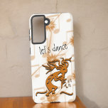 Kokopelli met muzieknotitiewerk samsung galaxy hoesje<br><div class="desc">Dit ontwerp is voorzien van een naar rechts gerichte merrymaker Kokopelli die muziek speelt op een witte achtergrond met muzieknoten. Vul het veld sjabloon in met jouw namen of initialen, verwijder alle tekst of bewerk de tekst met het ontwerpgereedschap om een lettertypestijl, -grootte en -kleur te selecteren die u wilt....</div>