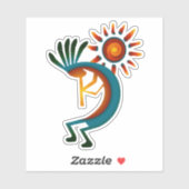 Kokopelli met Sun 4-inch vinylSticker Sticker (Vel)