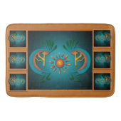 Kokopelli met Sun Blauwgroen Design 3 Badmat (Voorkant)