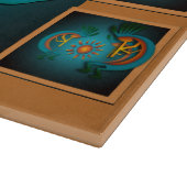 Kokopelli met Sun Blauwgroen Design 3 Snijplank (Hoek)