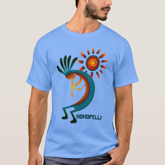 Kokopelli met Sun Blue T-shirt (Voorkant)