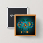 Kokopelli met Sun Custom Button (Voorkant /achterkant)