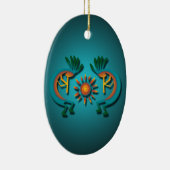Kokopelli met Sun Custom Kerstversier Keramisch Ornament (Rechts)