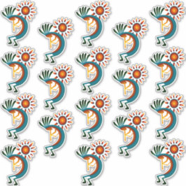 Kokopelli met Sun Group of 18 Vinyl Sticker