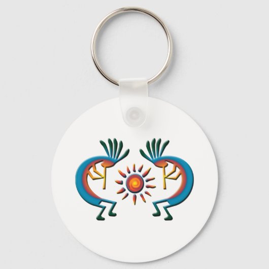 Kokopelli met Sun Southwest Sleutelhanger (Voorkant)