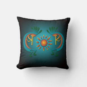 Kokopelli met Sun Sq Pillow Kussen